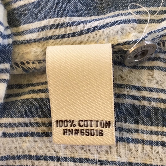 Ruff Hewn Blue Button Down Top Shirt Cap Sleeve XL - Picture 5 of 6